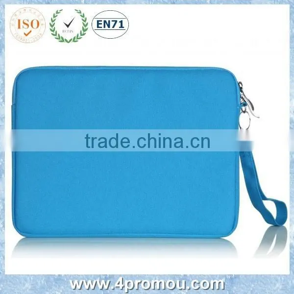 Canvas Zipper Tablet Bag Handbag Laptop Sleeve for Student Blue photo-4