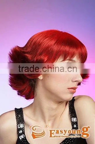 Party Red Synthetic Lace Wigs,party Wig,football Fans Wig photo-3