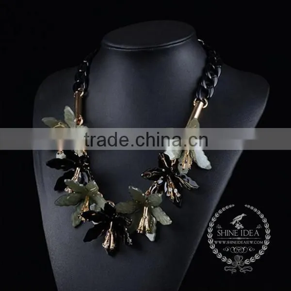 High Quality Vintage Style Flower Chunky Statement Necklace Tin Alloy Fashion Women Pendant Necklace 6390080 photo-3