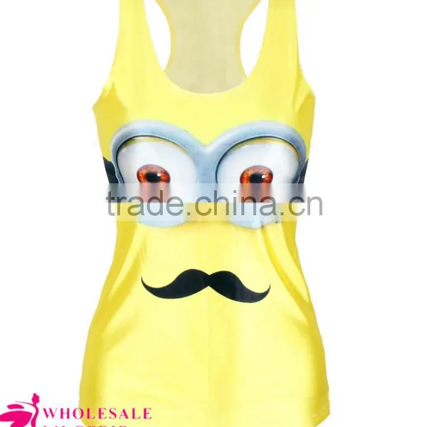 2015 Summer Style Blue Shark Print 3D Tank Top Ladies Tank Top photo-4