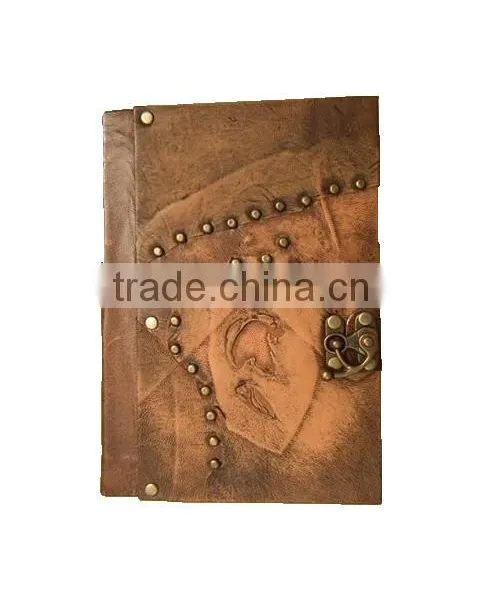 New Genuine Real Leather Handmade Notebook-Cheap High Quality-Dairy-Sketchbook-Journal -2015 Promotional Handmade New Designs photo-3