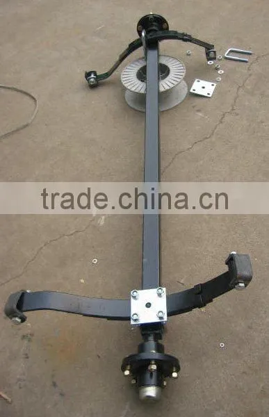 Trailer axle with ball steel hub