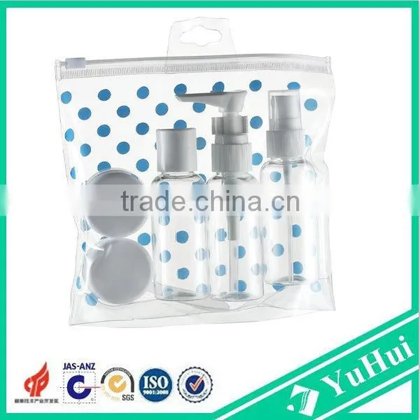 Hot Sell Plastic Travel Kit/travel Cosmetic Bottle Set With PVC Bag photo-2