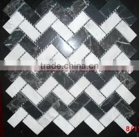 NATURAL JET BLACK MARBLE MOSAIC TILES photo-2