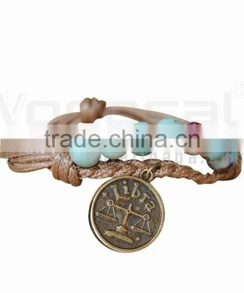 Handmade Wax Wire Ceramic Bead Bracelet