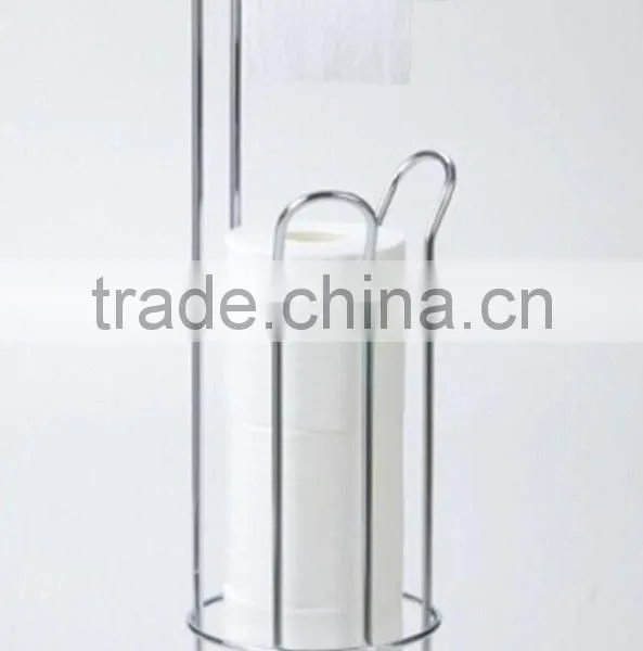 Freestanding Kitchen Use Metal Wire Tissue Paper Towel Holder Chrome photo-3