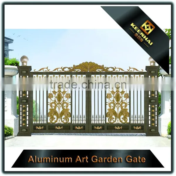 Color Painted Aluminum Front Yard Gate With Decorative Metal Artworks photo-5