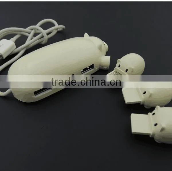 2015 Best Selling Pig Shape USB Hub Creative 3 USB Connect Computer USB Hub photo-2