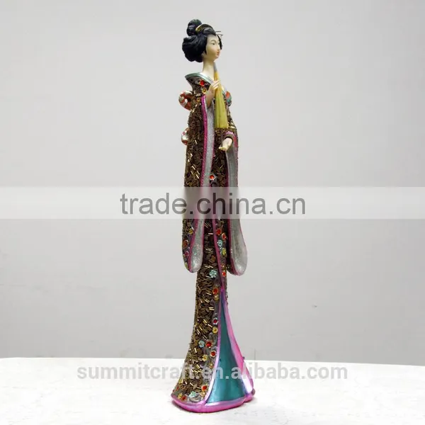 Home Decoration Living Room Resin Japanese Kimono Lady Figurine photo-4