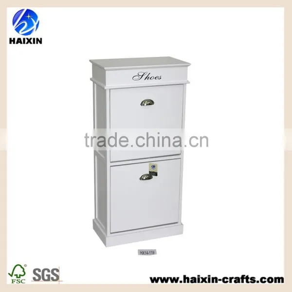 White Shabby Grey Shoe Cabinet/white Shoe Wooden Cabinet /wooden Storage Cabinet photo-4