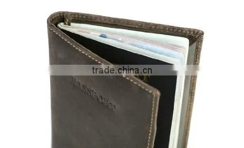RFID Blocking id Card Holder Travel Leather Passport Holder photo-5
