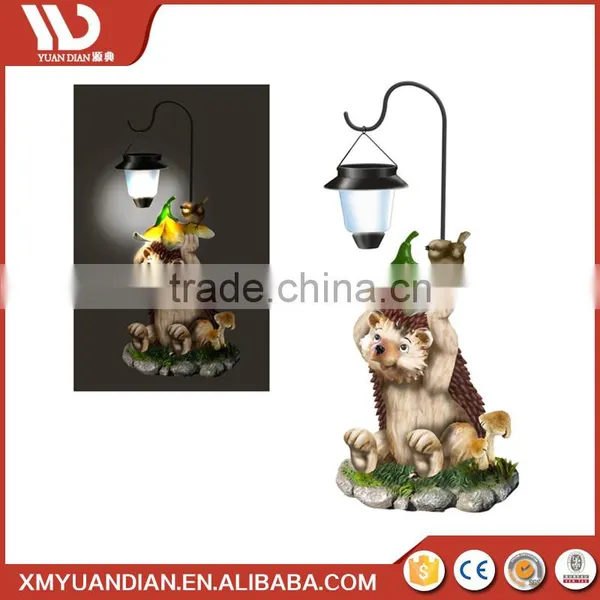 China Supplier Art Work Hedgehog Resin Craft Led Solar Lighting System Decoration photo-4