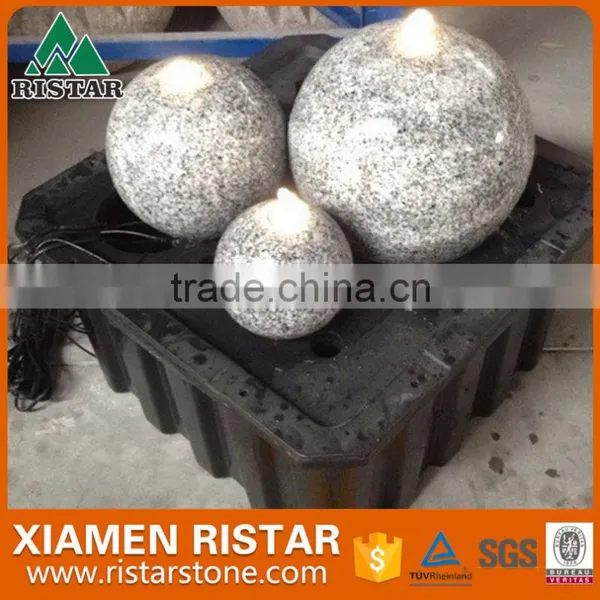 Natural Granite Stone Outdoor Fountain Three Pillar and Balls photo-4