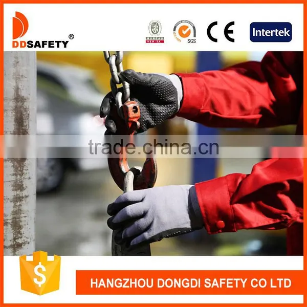 DDSAGETY With 5Years Experience Grey Nylon Coated Nitrile With Mini Dots PVC photo-3