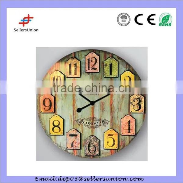 Wooden Wall Clock With Colorful Numbers photo-3