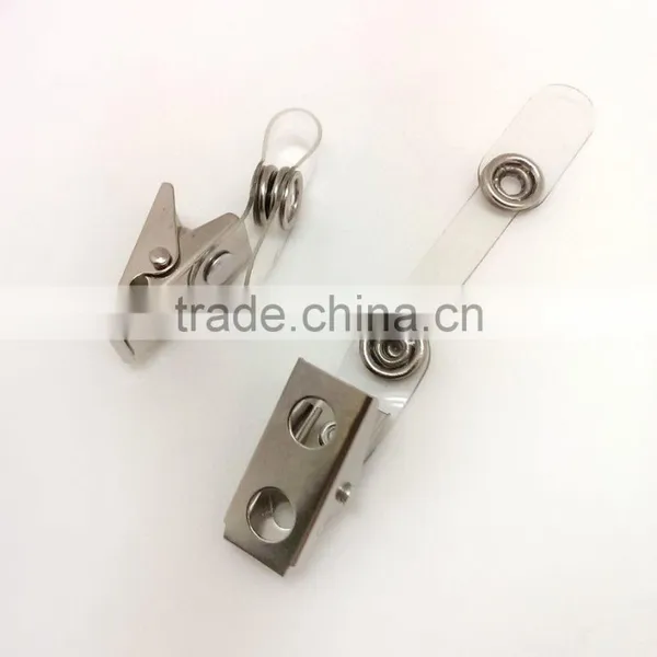 Badge Clip With PVC Tab, Stamping Steel Metal Badge Clip With Vinyal Tab, photo-2
