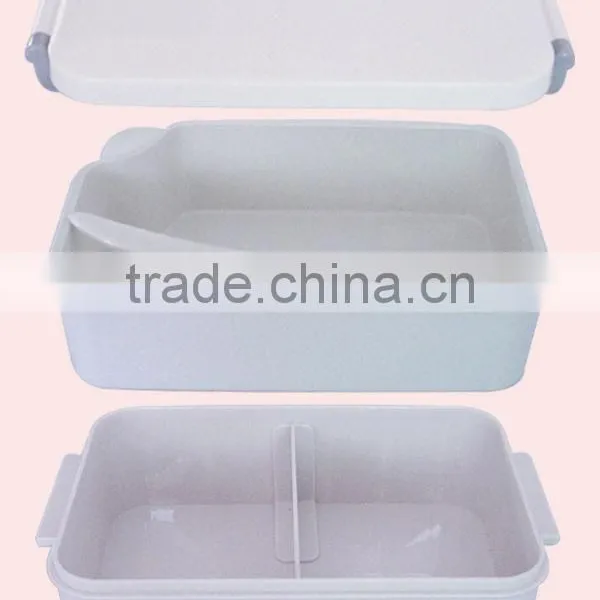 1.4LFood Grade Rectangle Two Layer Plastic Lunch Box With Spoon photo-2