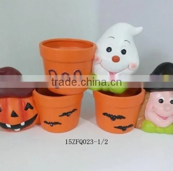 Halloween Pumpkin Ceramic Flower Pot Festival Decorations photo-5