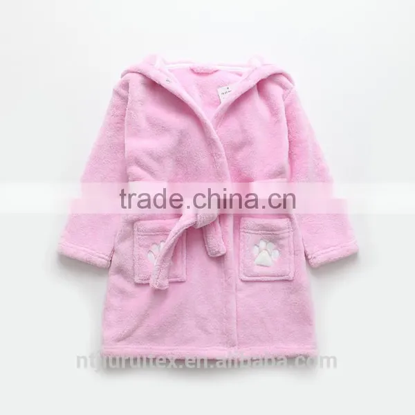 Cartoon Character Hooded Bathrobe ,Baby/Child Hooded Bathrobe, Coral/plush Fleece Bathrobe, photo-2