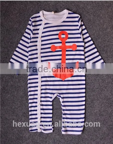 Organic Cotton Long Sleeves Baby Clothes Romper Baby Jumper Wholesale Spring Autumn Infant Boy Striped Long Sleeve photo-3