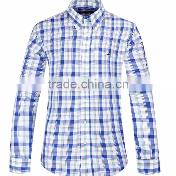2017 New Fashion Plaids Mens Long Sleeve Casual Shirt Wholesale photo-2