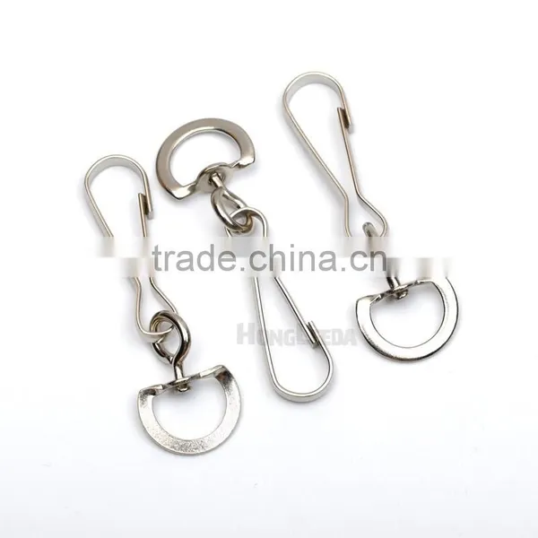 14mm Metal Iron Swivel Clasps Snap Two Hooks Rings Key Hooks DIY Key Chain Ring Nickle Color HK-015 photo-3
