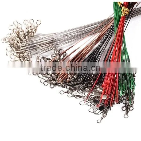 Hot Sale 100pcs/set 5 Colors Stainless Steel Coated Fishing Trace Lure Wire Spinner Leader Hooks Swivel Interlock Snaps photo-3