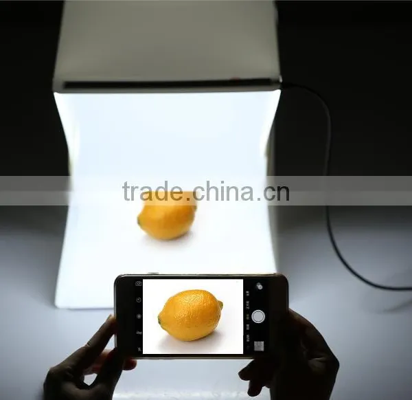 Folding Foldable Portable Mini Photography LED Lightbox Studio for IPhone Samsang LG HTC Smartphone Digital or DSLR Camera photo-2