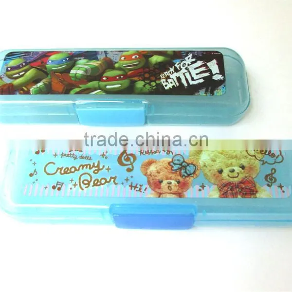 Curtom Logo Print Transparent Colorful Plastic Pencil Case Pen Boxes photo-2