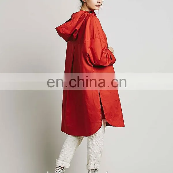 Orange Color Dolphin Hem Ladies Anorak,fashion Woman Jacket, Hoody Jacket Fashion photo-3