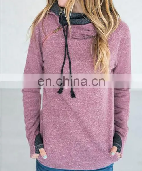 China Supplier Fashion Women Hoodies Sweatshirt Zipper Pullover Jacket Hoode Outwear Coat Tops photo-3