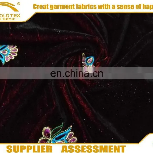 Micro Velvet 5000 and 9000 Velvet Fabric With Embroidery Velvet Woven Fabric