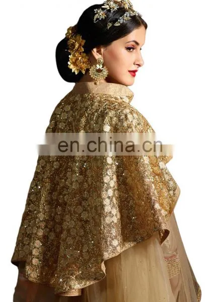 2017 Occasion Wedding Wear Cape Dress Anarkali Suits / 2017 Cape Jacket Anarkali Dress Material (anarkali Dresses) photo-4