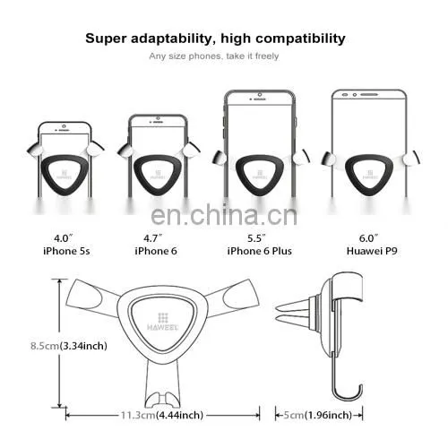 HAWEEL Triangle Design Universal Car Air Vent Phone Holder Mount for Huawei and Other Brands photo-6
