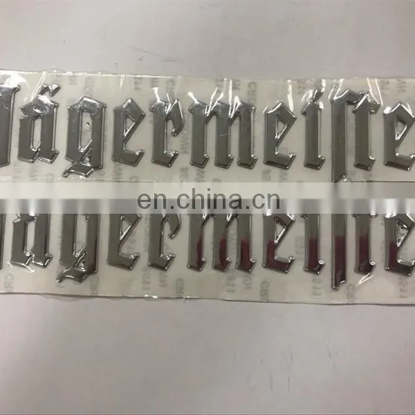 3D Chrome Silver Text and Logo Stickers