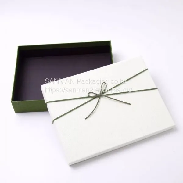 Rigid Square White Cardboard Gift Box With Lid Customized photo-5
