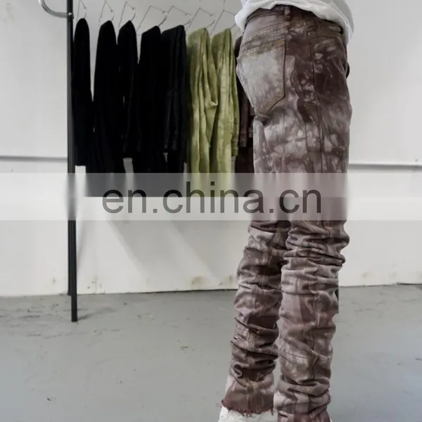 DiZNEW Distressed Ripped Homme Fashion Custom Skinny Jeans Stacked Mens Jeans photo-6