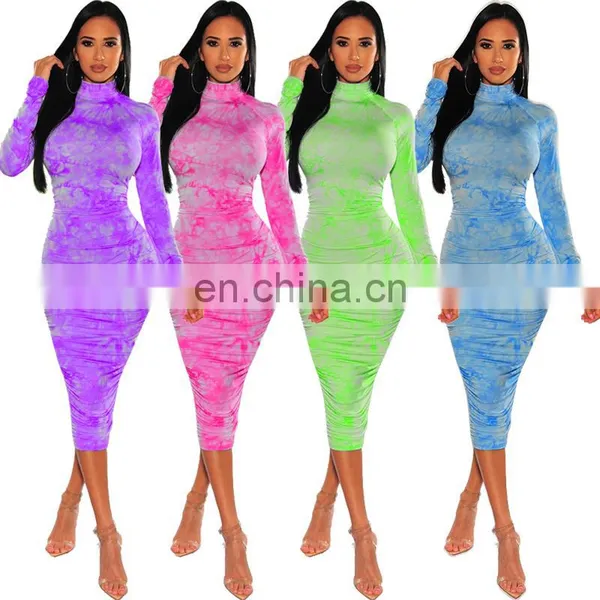 New Fashion Summer Women Long Maxi Dress Tie-dye Print Party Night Club Elegant Street Street Wear Bandage Dresses Vestidos photo-3