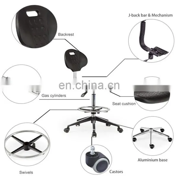 Adjustable ESD Laboratory Chair With Metal Gas Rod Lab Chairs photo-2