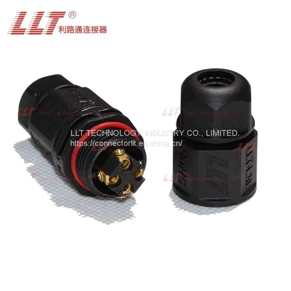 Llt L20 Screw Type Waterproof Cable Connector,2 3 4 Pins Inline Cable Connector