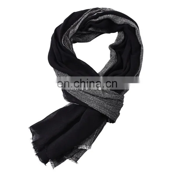 Men's Scarf Autumn/winter 2019 Cotton and Linen Yarn-dyed Scarf photo-2
