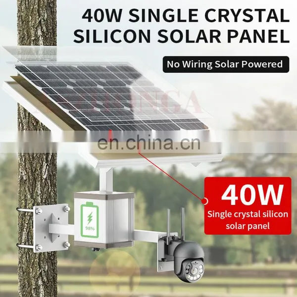 HD 1080P WIFI Security IP Camera Wireless 2MP 3G 4G SIM Card Outdoor PTZ CCTV Surveillance Cam 40W 20A Battery Solar Panel CamHi photo-3