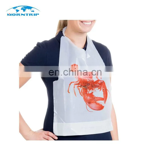 Disposable Plastic Lobster Bibs With Ties Seafood Crab Bake Feast photo-2