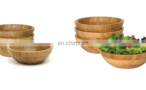 High Quality Factory Wholesale Round Bamboo Wooden Salad Bowl photo-5