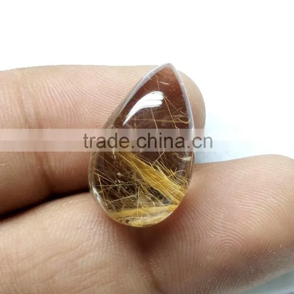 Rutilated Quartz / Golden Rutile Stone / Natural Rutile Cabochon Gemstone photo-2