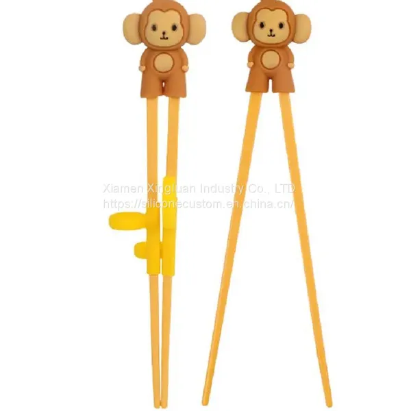 Wholesale Silicone Monkey Shape Learning Reusable Training Chopsticks photo-2