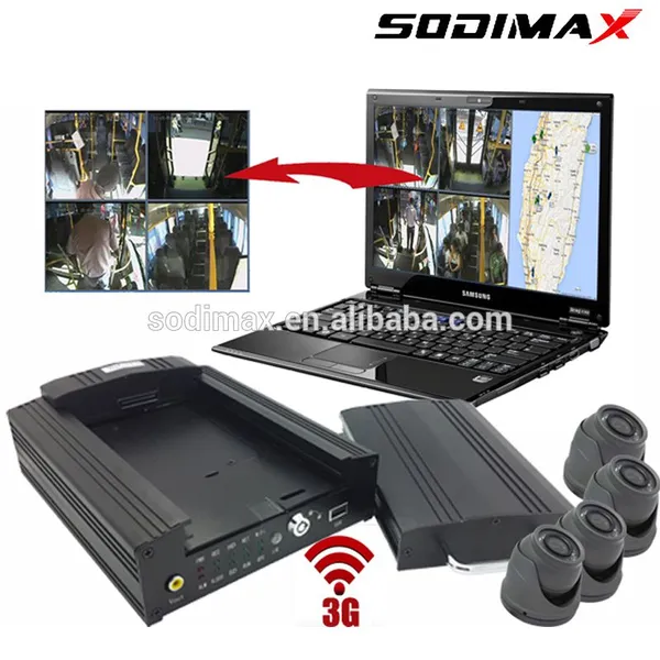 4 Channel 1080P HD Mobile DVR CCTV MDVR 2TB HDD Recording GPS 4G For Truck / Taxi / Bus