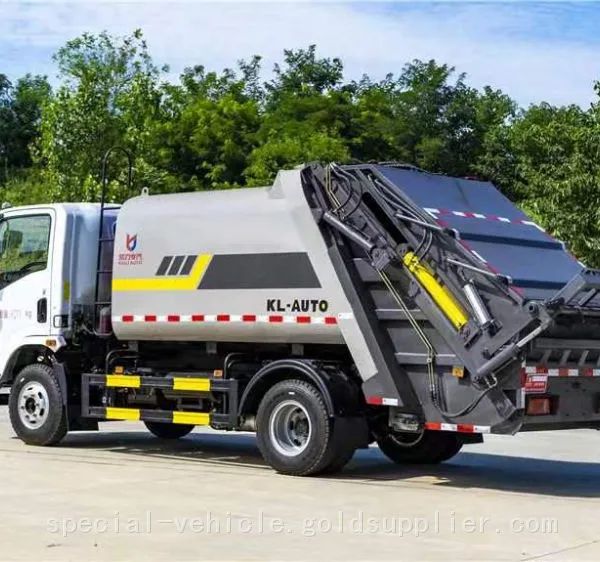 Compression Garbage Truck Large Volume Rear Hanging Bucket Garbage Collection Truck Self-loading and Self-unloading photo-4