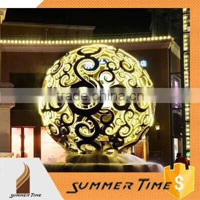 Hollow Stainless Steel Hollow Ball Fountain Sculpture
