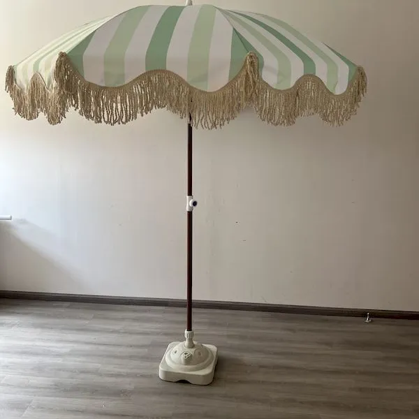 Tassel Outdoor Parasol With Rotating Sunshade and Steering Beach Umbrella Suitable for Scenic Spots and Beaches photo-4